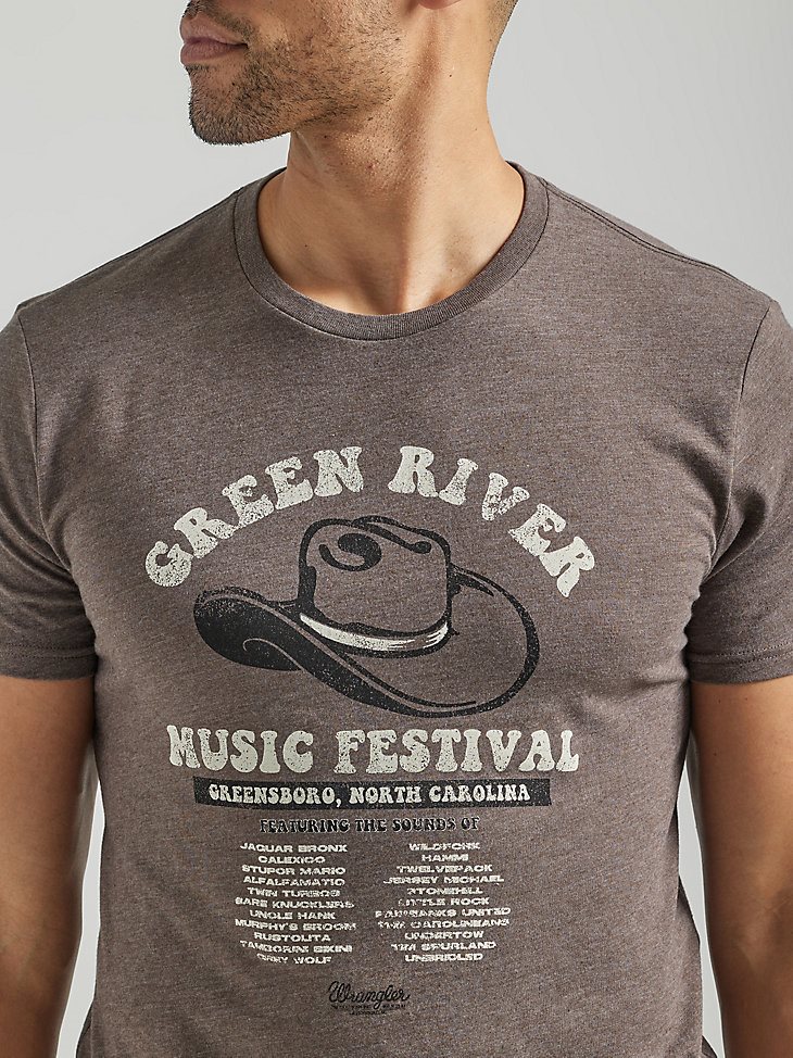 Men's River Graphic T-Shirt in Brown Heather