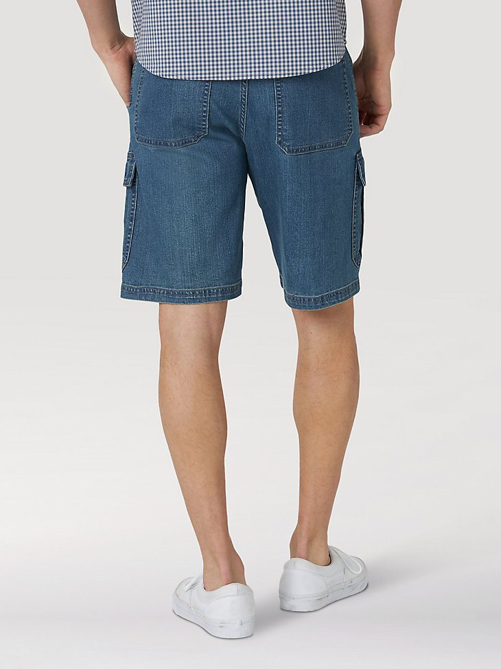 Wrangler Men's Five Star Premium Denim Cargo Shorts in Medium Tint