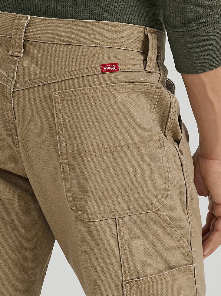Wrangler Men's Five Star Premium Carpenter Jean in Khaki Canvas