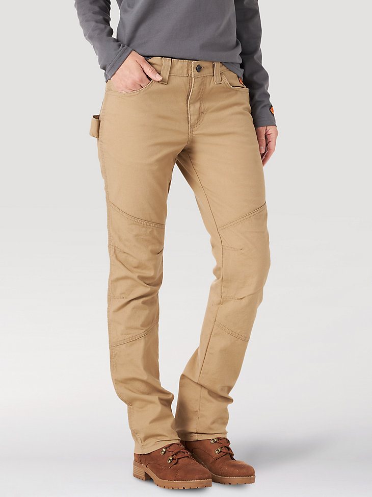 Women's Wrangler FR Flame Resistant Utility Pant in Golden Khaki