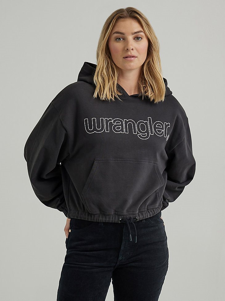 Women's Draw Hem Relaxed Sweatshirt in Black