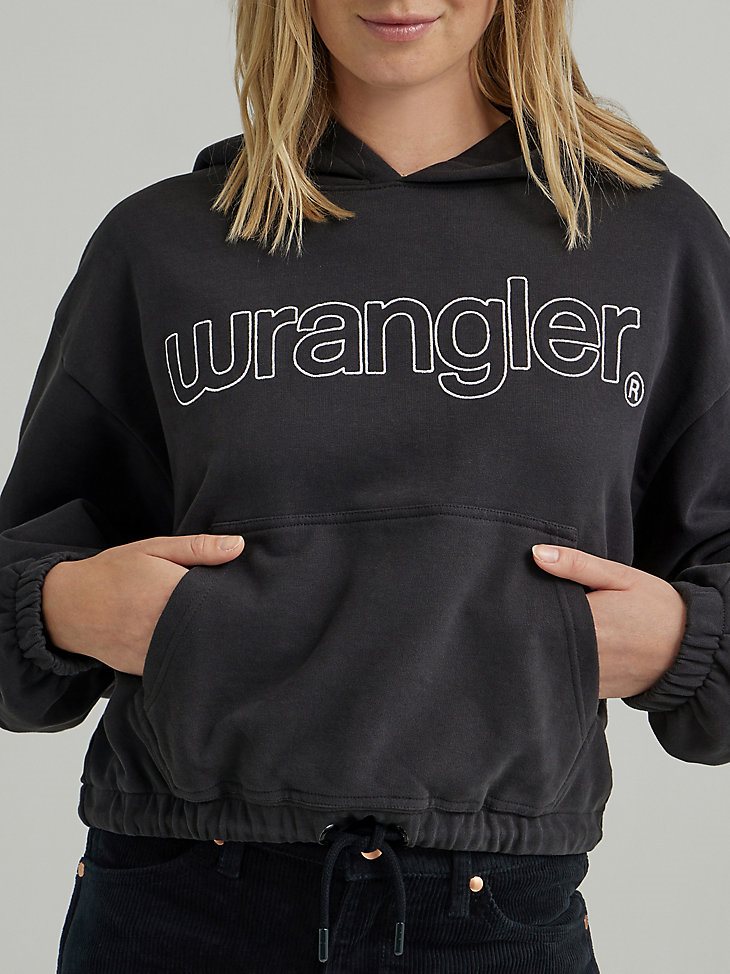 Women's Draw Hem Relaxed Sweatshirt in Black