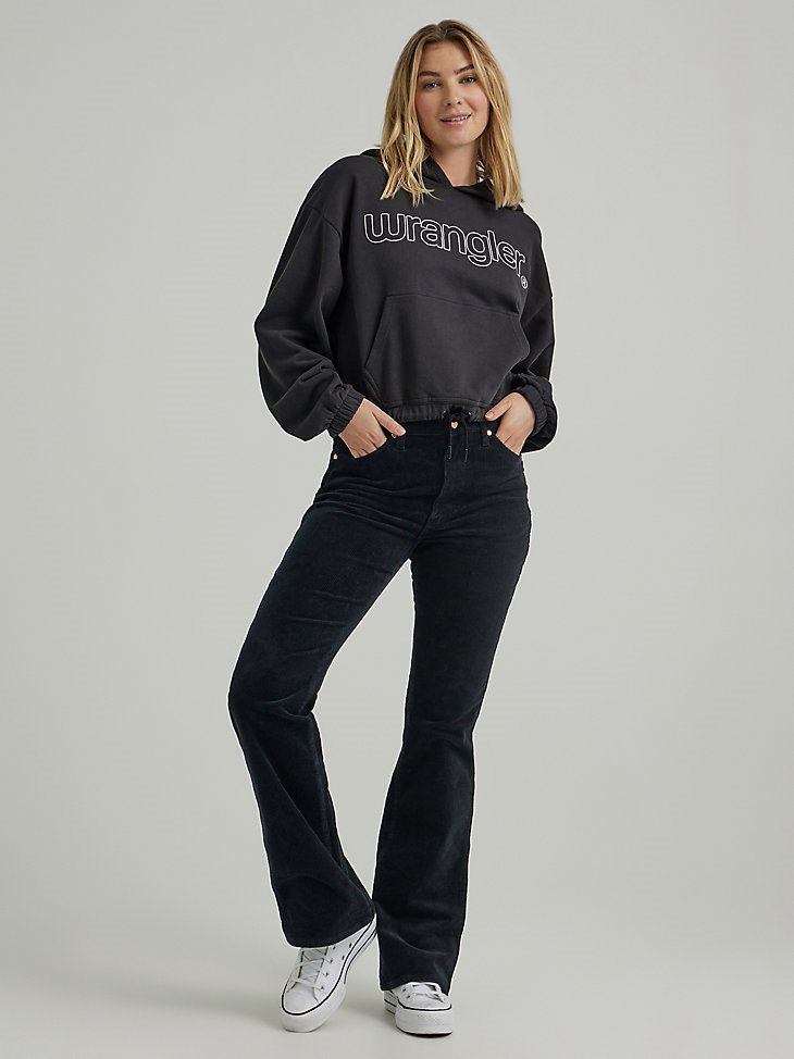 Women's Draw Hem Relaxed Sweatshirt in Black
