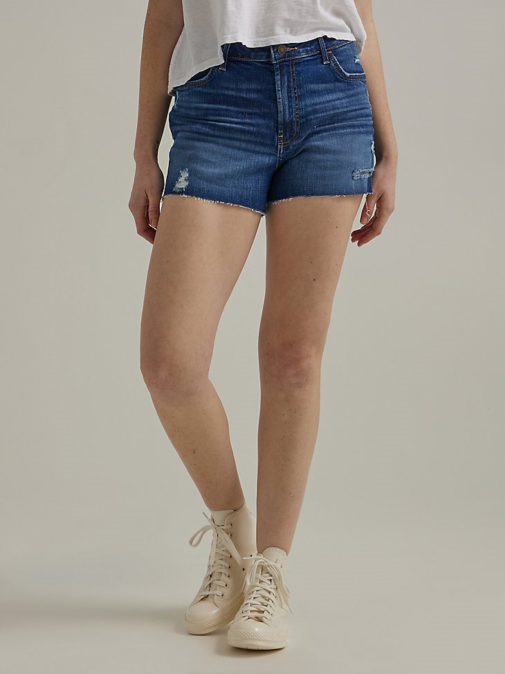 Women's High Rise Vintage Cut-Off Short in Crimson
