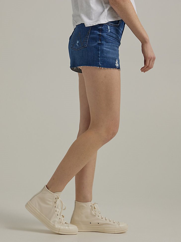 Women's High Rise Vintage Cut-Off Short in Crimson
