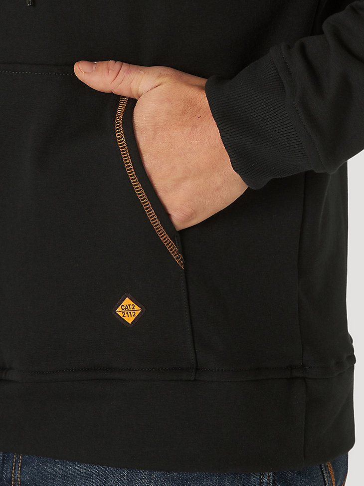 Wrangler FR Flame Resistant Long Sleeve Pullover Hoodie in Black