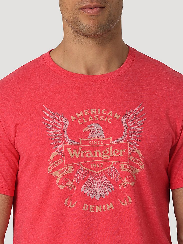 Wrangler American Classic Eagle T-Shirt in Red Heather