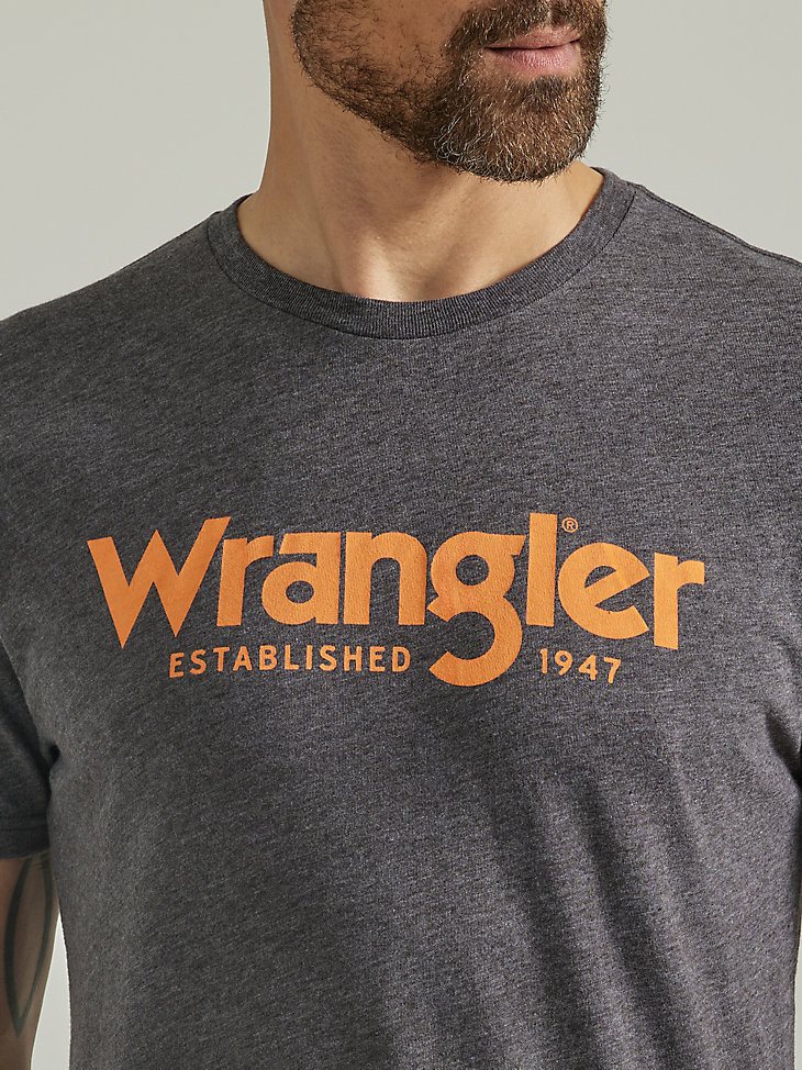 Men's 1947 Wrangler Logo T-Shirt in Charcoal Heather