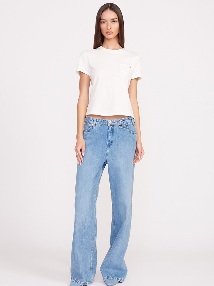 Wrangler + STAUD The Loose Jean in Mid Blue