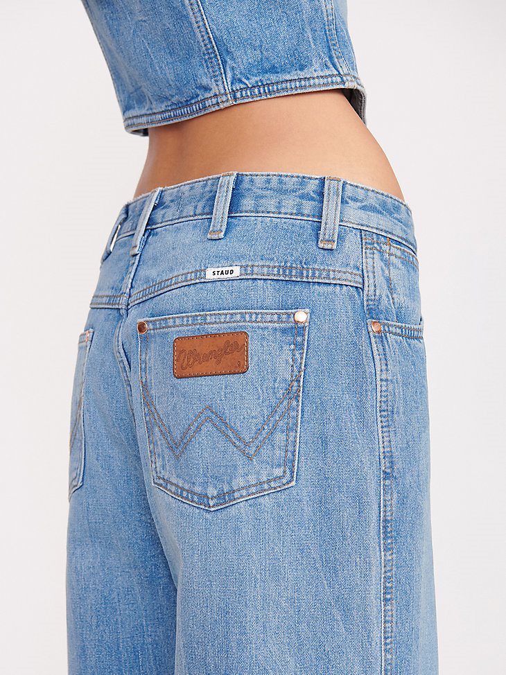 Wrangler + STAUD The Loose Jean in Mid Blue