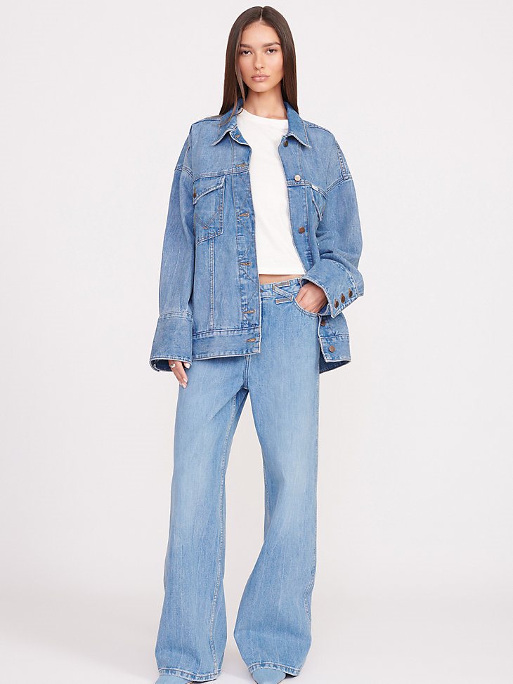 Wrangler + STAUD The Loose Jean in Mid Blue
