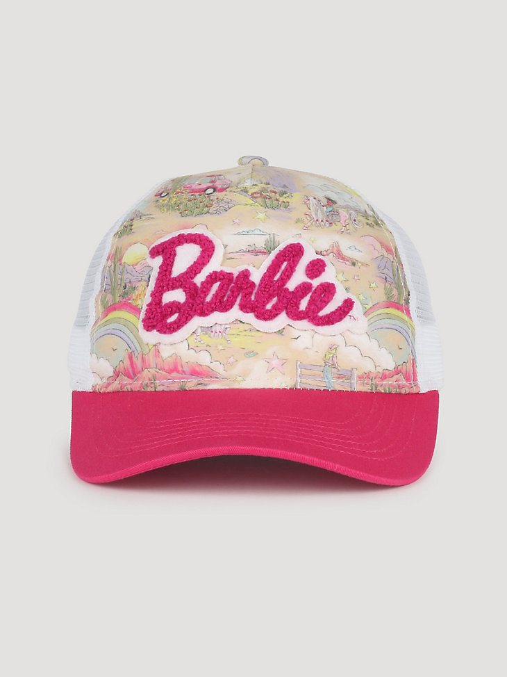 Wrangler x Barbie Girl's Illustrated Mesh Back Cap in Pink