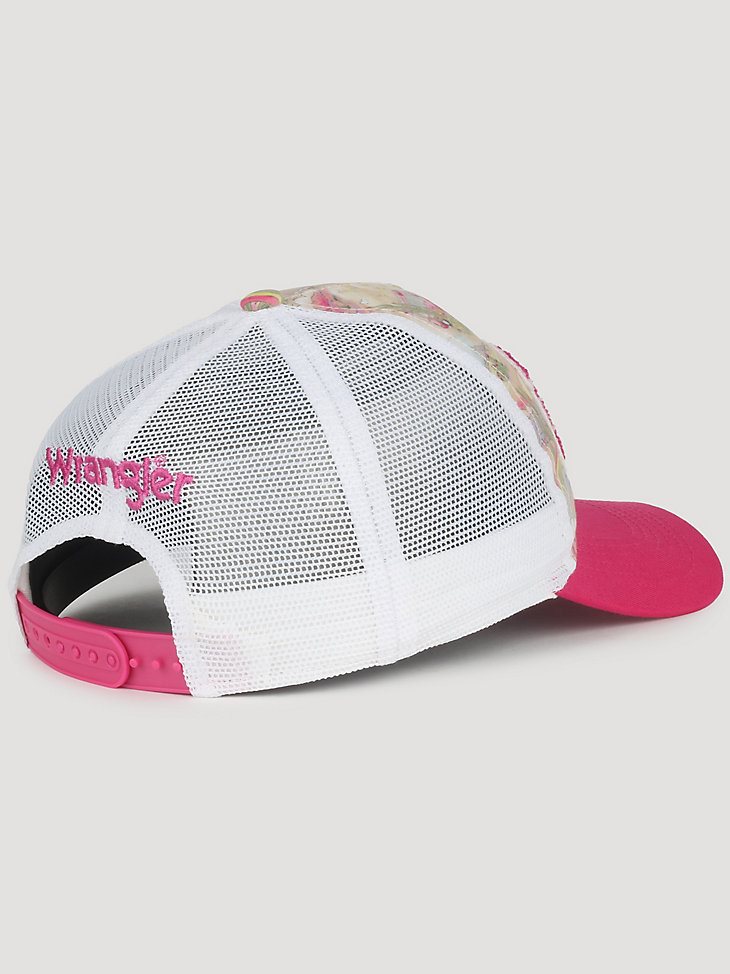 Wrangler x Barbie Girl's Illustrated Mesh Back Cap in Pink