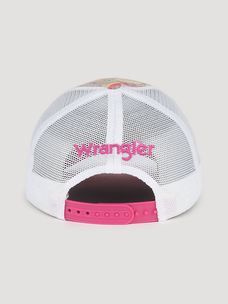 Wrangler x Barbie Girl's Illustrated Mesh Back Cap in Pink
