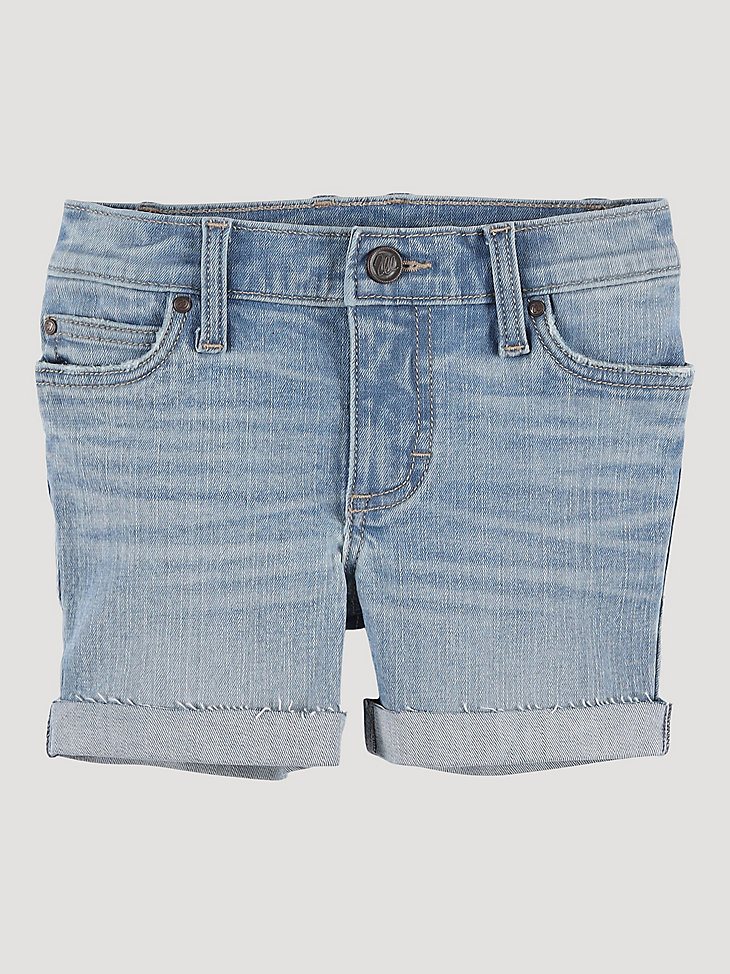 Girl's Cuffed Raw Hem Denim Shorts in Devon