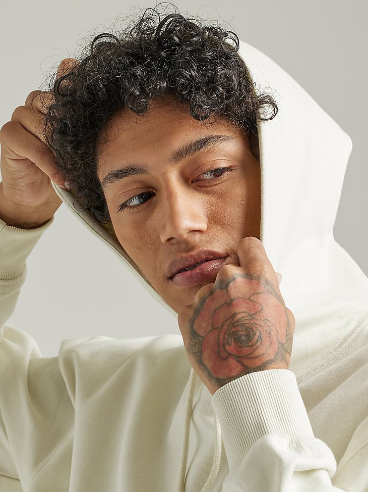 Men's Mariner Kabel Logo Hoodie in Lilly White