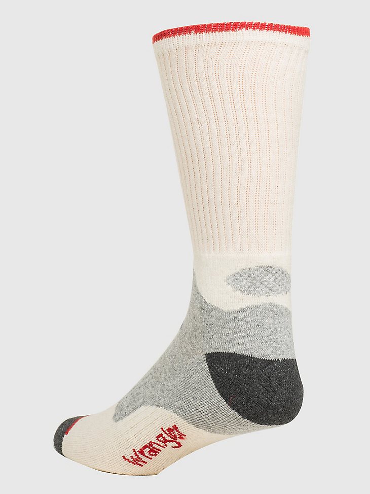 Men's Wrangler Mid-Weight Crew Work Socks (3-Pack) in Army Green
