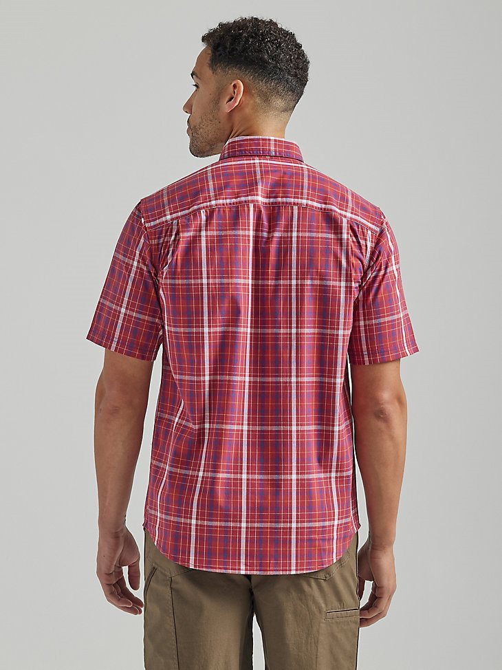 Wrangler RIGGS Workwear Plaid Work Shirt in Red Canna