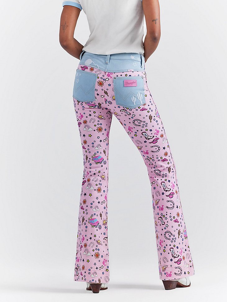 Wrangler x Barbie Retro High Rise Trouser Jean in Pinnacle Pink
