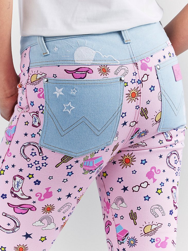 Wrangler x Barbie Retro High Rise Trouser Jean in Pinnacle Pink