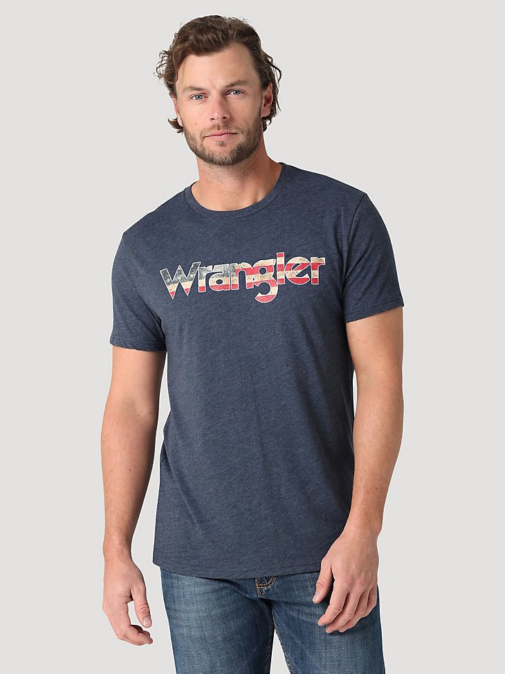 WranglerAmerican Flag Kabel T-Shirt in Navy Heather