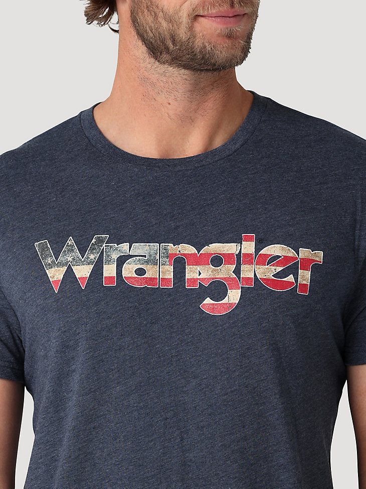 WranglerAmerican Flag Kabel T-Shirt in Navy Heather