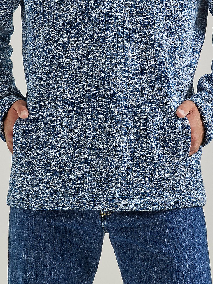 Men's George Strait Long Sleeve Quarter-Zip Knit Pullover in Poseidon Blue