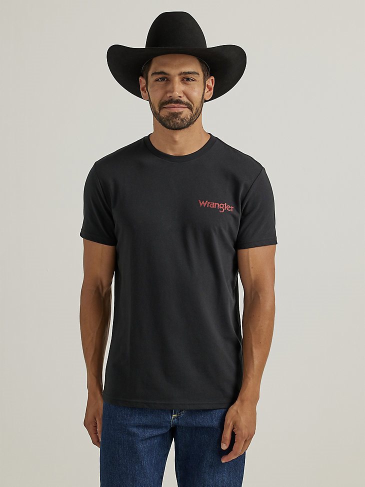 Wrangler George Strait Back Graphic T-Shirt in Jet Black