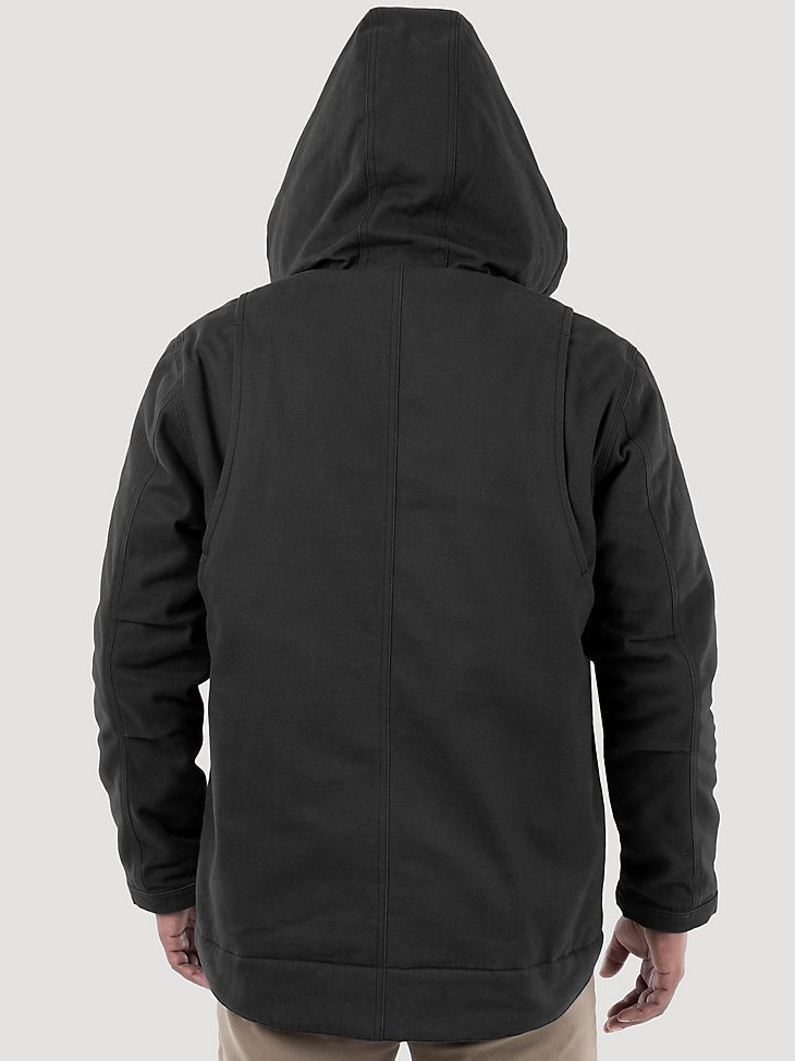Wrangler Workwear Sherpa Lined Shirt Jacket in Black