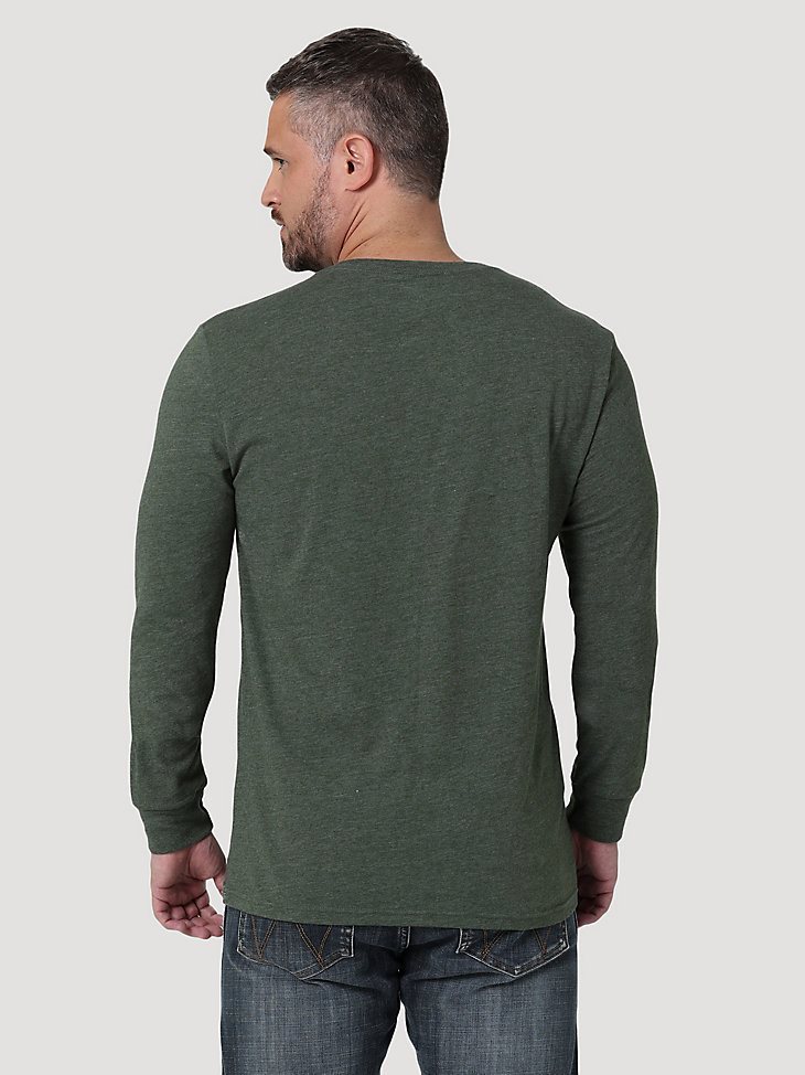 Men's Wrangler Long Sleeve Front Graphic T-Shirt in Black Forest Heather