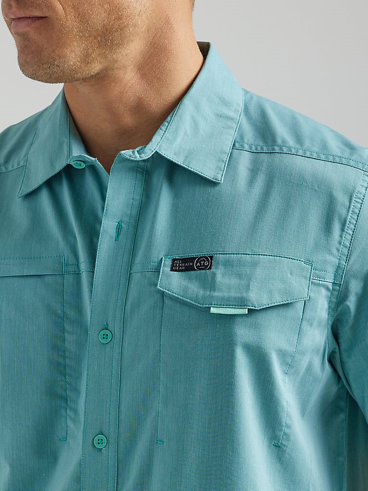 ATG By Wrangler Men's Asymmetrical Zip Pocket Shirt in Tidewater