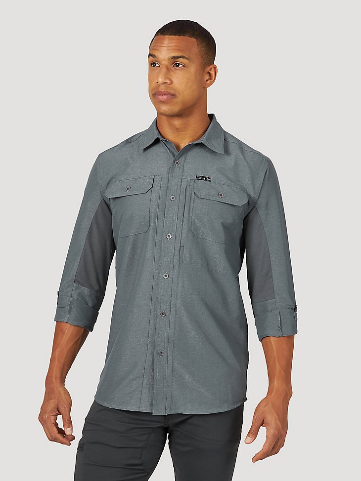 ATG by Wrangler Men's Mix Material Shirt in Turbulence