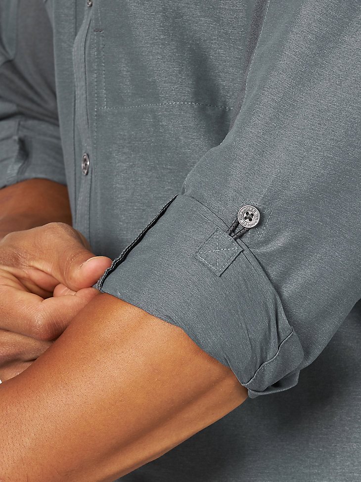ATG by Wrangler Men's Mix Material Shirt in Turbulence