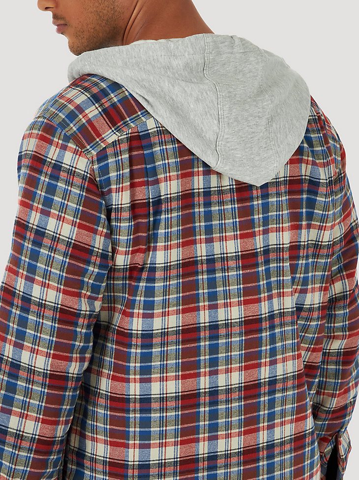 Men's Wrangler Authentics Quilted Flannel Shirt Jacket in Blue