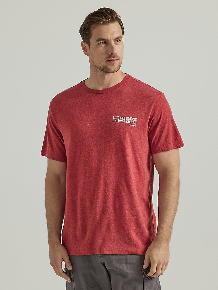 Wrangler RIGGS Workwear Relaxed Back Graphic T-Shirt in Brick Red