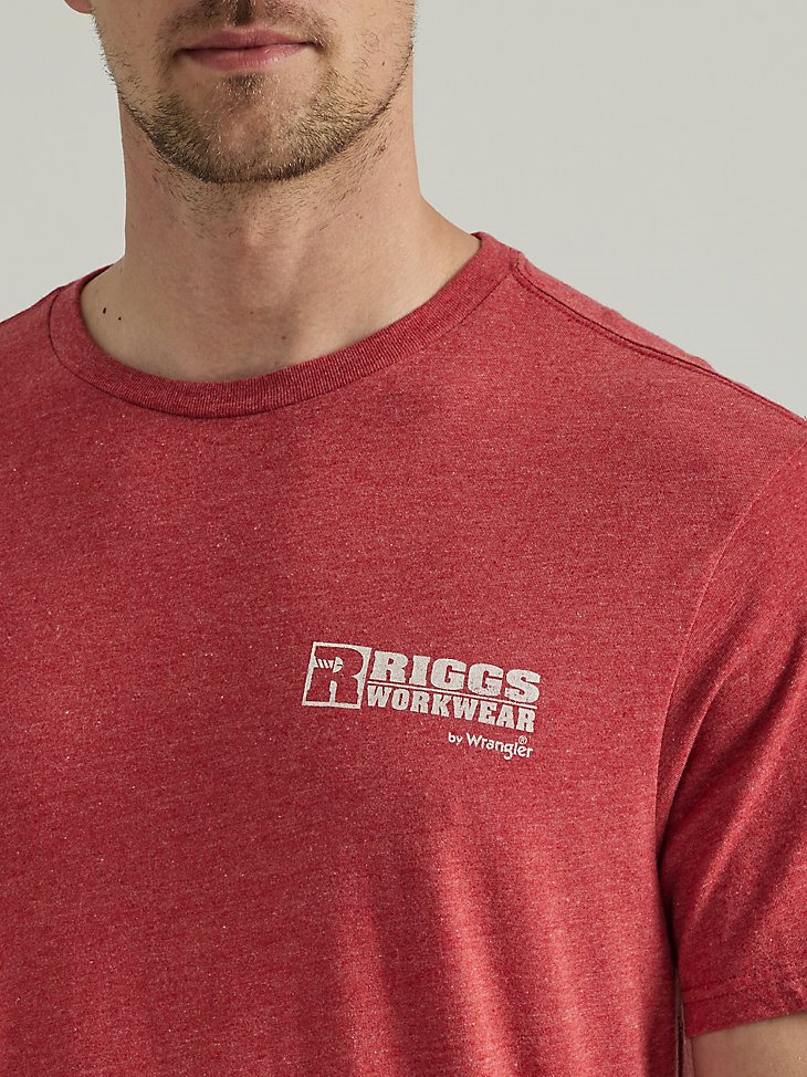 Wrangler RIGGS Workwear Relaxed Back Graphic T-Shirt in Brick Red