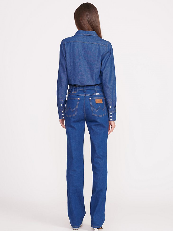 Wrangler + STAUD The Western Shirt in Dark Rinse