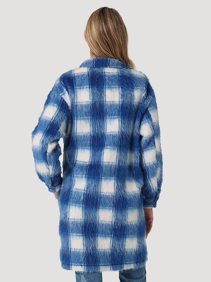 Women's Plush Wool Jacket in Daphne Blue