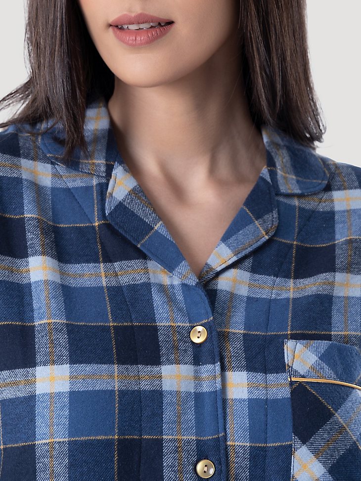 Women's Merry Plaid Sleep Set in Blue