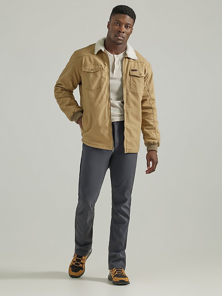 ATG by Wrangler Men's Sherpa Lined Canvas Jacket in Kelp