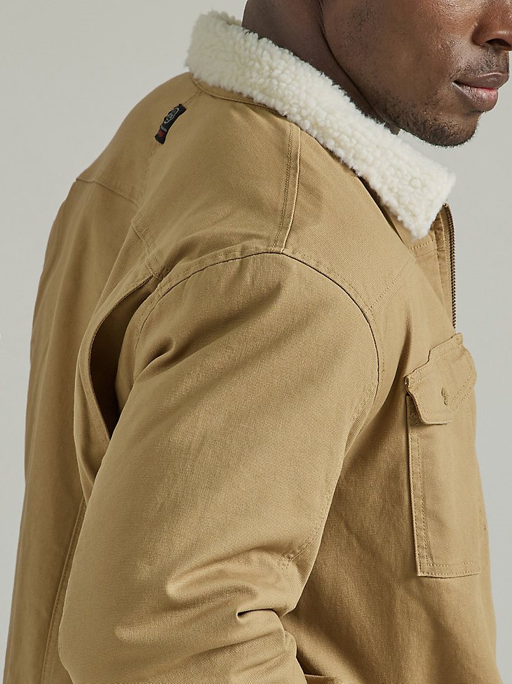 ATG by Wrangler Men's Sherpa Lined Canvas Jacket in Kelp
