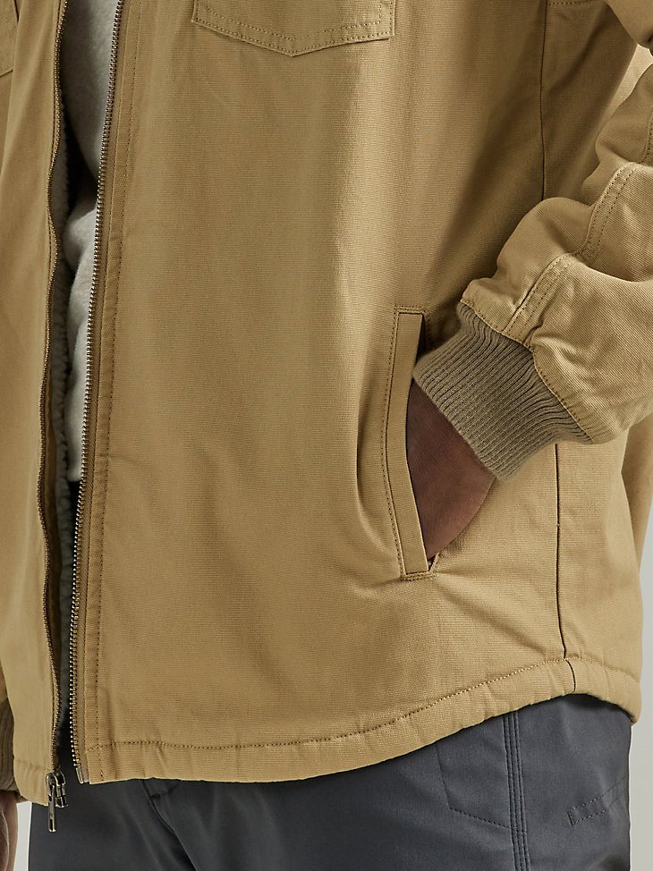 ATG by Wrangler Men's Sherpa Lined Canvas Jacket in Kelp