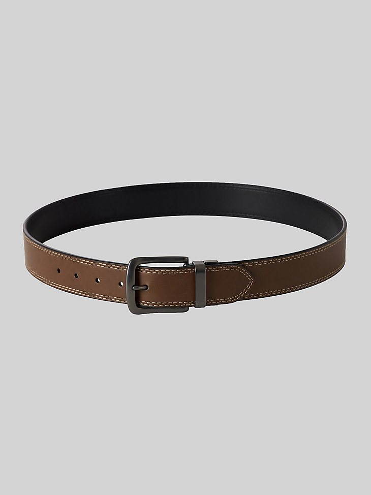 Men's Reversible Leather Belt in Dark Brown