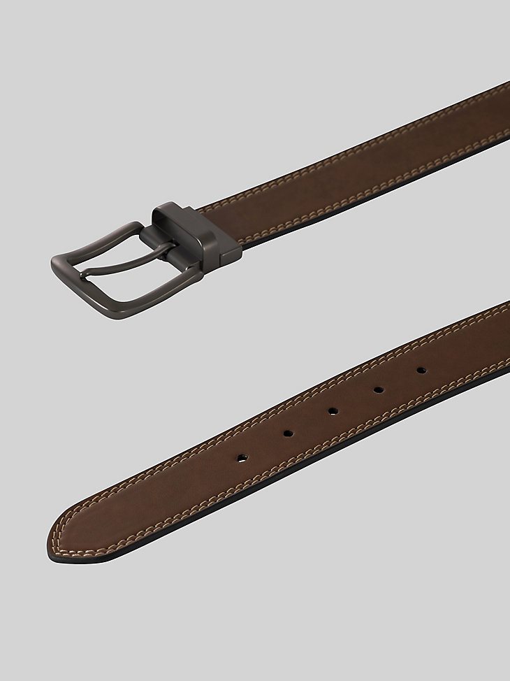 Men's Reversible Leather Belt in Dark Brown