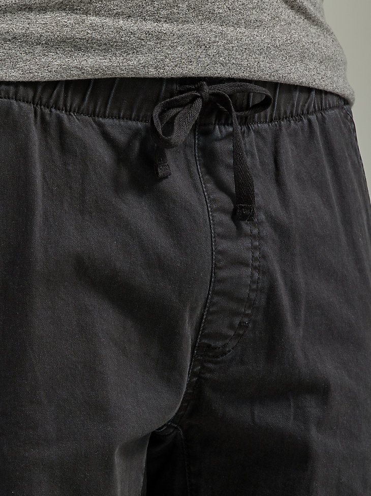 Men's Free To Stretch Drawstring Cargo Short in Washed Black
