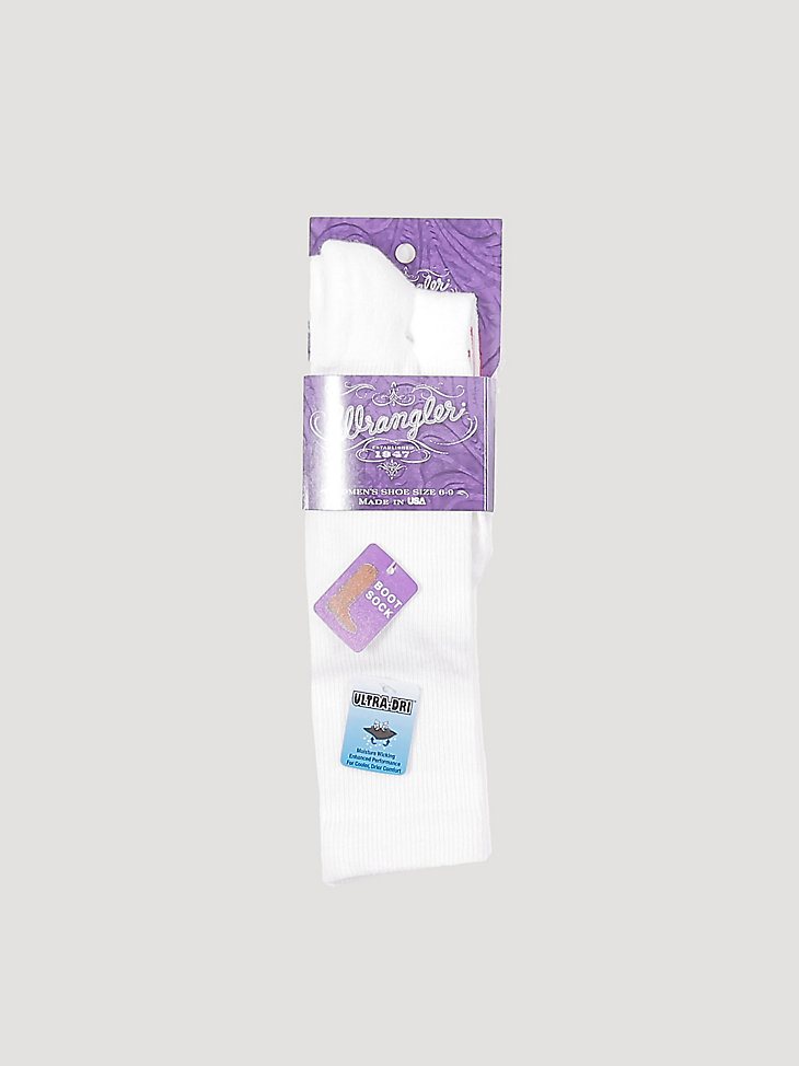 Women's Western Boot Sock in White