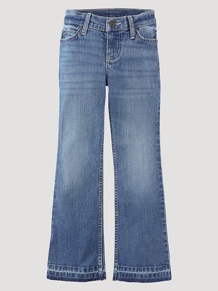 Girl's Wrangler Raw Hem Bootcut Jean in Rosie