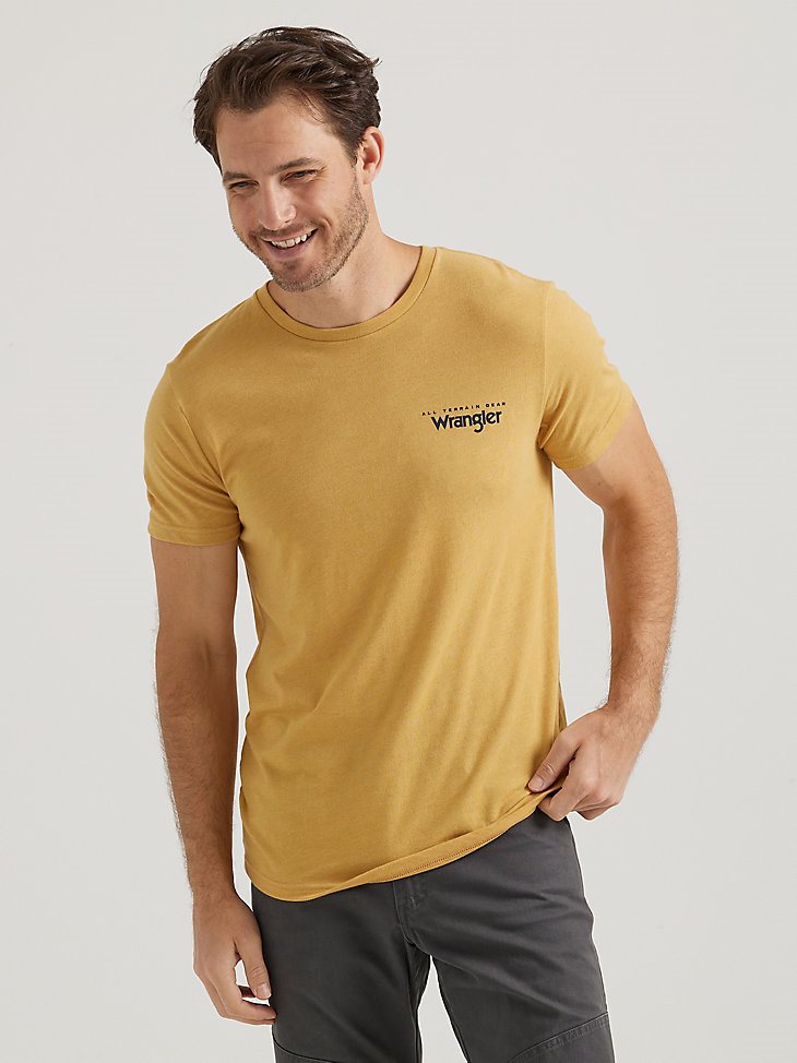 ATG By Wrangler Men's Mountain Path T-Shirt in Pale Gold