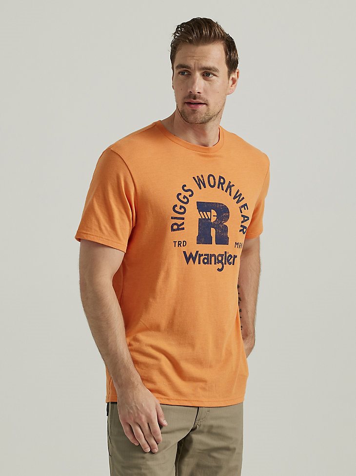 Wrangler RIGGS Workwear Relaxed Front Graphic T-Shirt in Harvest Pumpkin