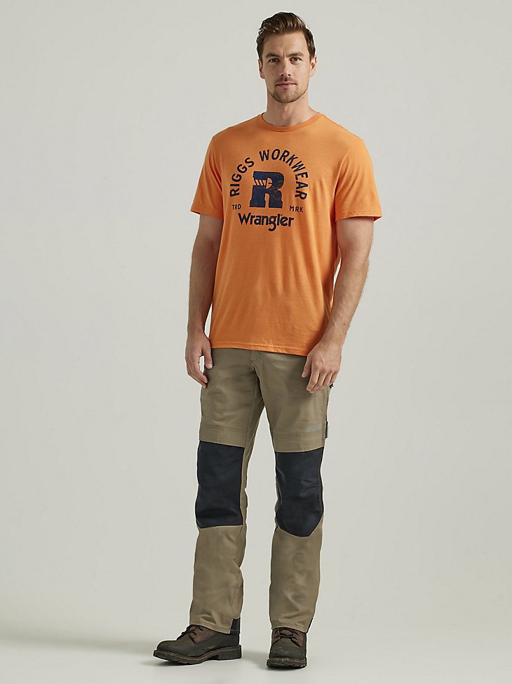 Wrangler RIGGS Workwear Relaxed Front Graphic T-Shirt in Harvest Pumpkin